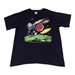 VTG Vintage 90s Human-i-Tees Solar System‎ Astronomy Anvil Size Large Blue